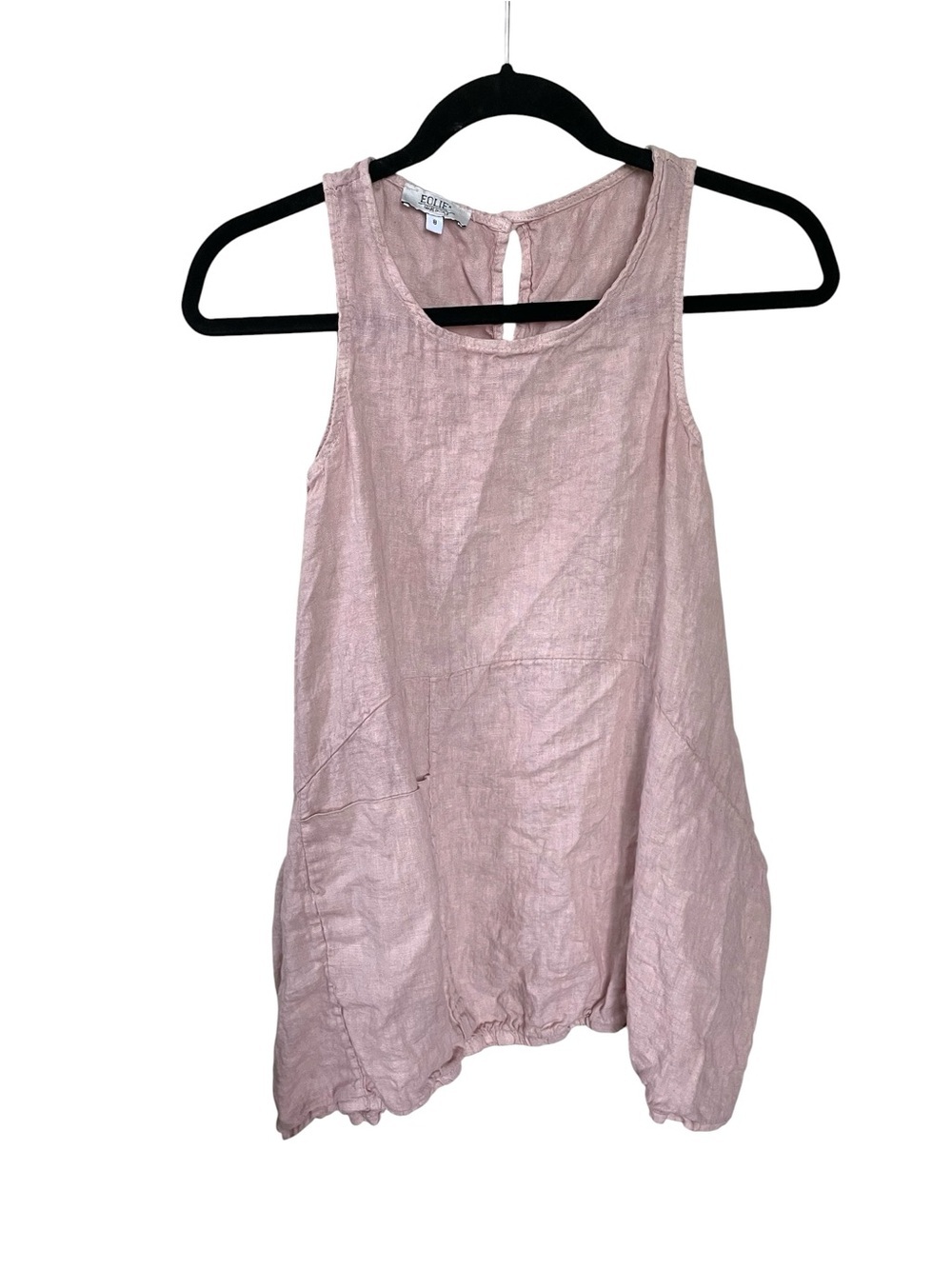 EOLIE Italy Pink Linen Tunic Dress Size 8